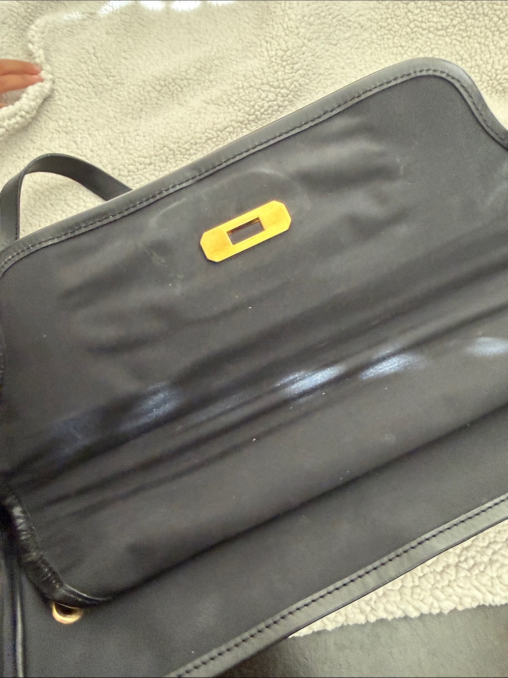 Moschino Black Nylon Satchel with Gold Hardware and Logo Strap - Picture 8 of 14